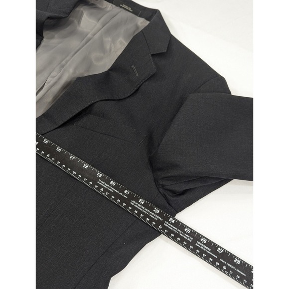 Ermenegildo Zegna Saks Fifth charcoal Slim Fit Suit Jacket Wool Blazer 44L 48" - Picture 14 of 15